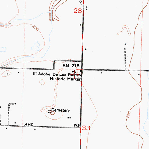 Topographic Map of El Adobe de los Robles Historic Park, CA