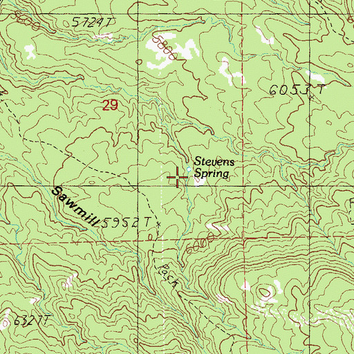 Topographic Map of Stevens Spring, AZ
