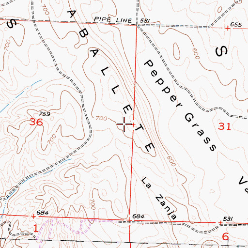 Topographic Map of El Caballete, CA