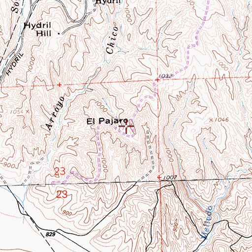 Topographic Map of El Pjaro, CA