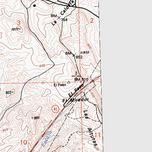 Topographic Map of El Paso, CA