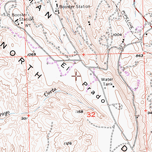 Topographic Map of El Prado, CA