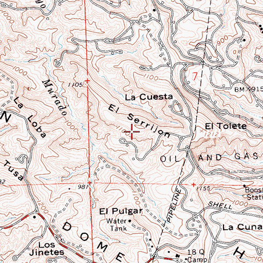 Topographic Map of El Serrijn, CA