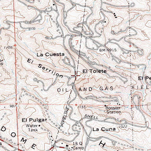 Topographic Map of El Tolete, CA