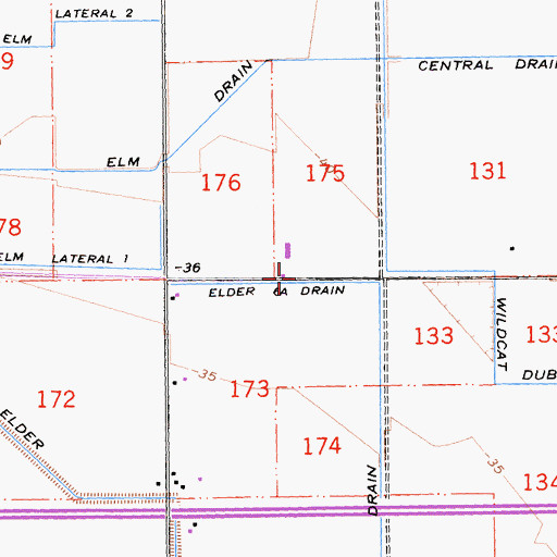 Topographic Map of Elder Six-A Drain, CA