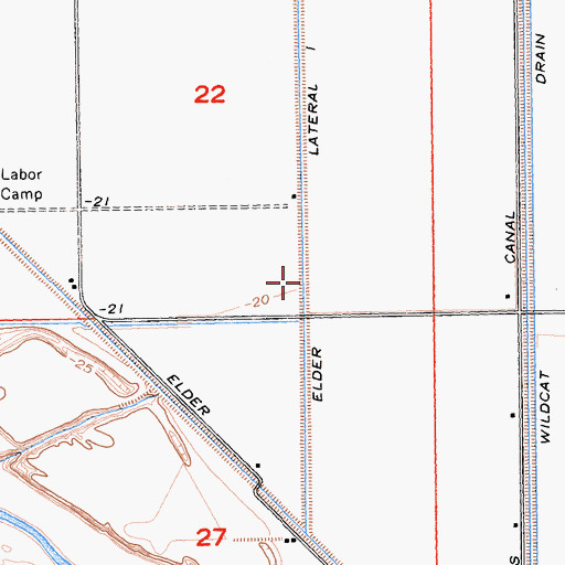 Topographic Map of Elder Lateral One, CA