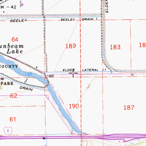 Topographic Map of Elder Lateral One, CA