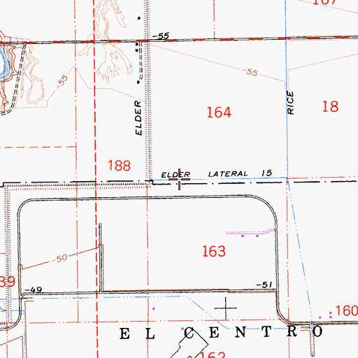 Topographic Map of Elder Lateral Fifteen, CA