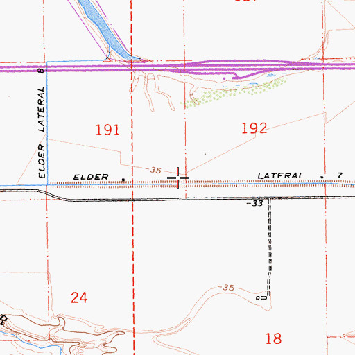 Topographic Map of Elder Lateral Seven, CA