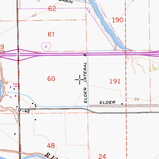 Topographic Map of Elder Lateral Eight, CA
