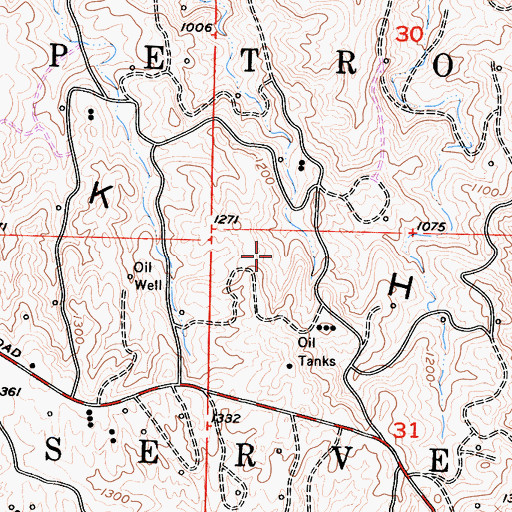 Topographic Map of Elk Hills, CA