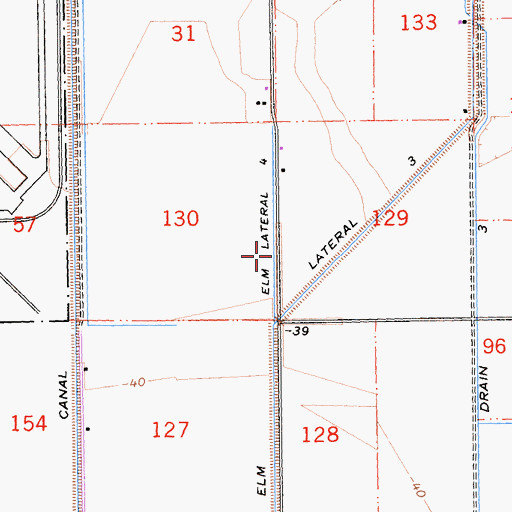 Topographic Map of Elm Lateral Four, CA