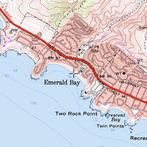 Topographic Map of Emerald Canyon, CA