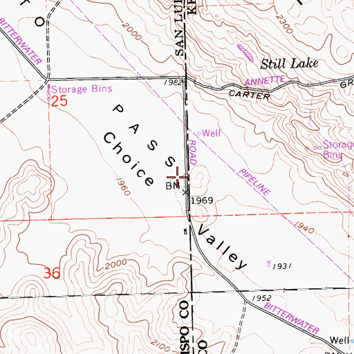 Topographic Map of Palo Prieto Pass, CA