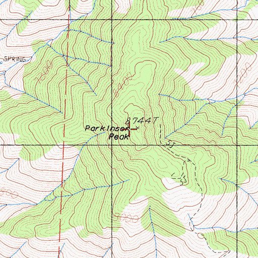 Topographic Map of Parkinson Peak, CA