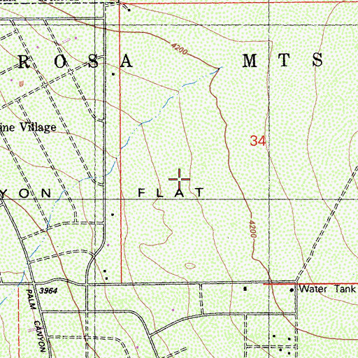 Topographic Map of Pinyon Flat, CA