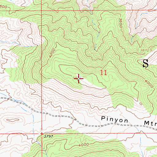 Topographic Map of Pinyon Mountains, CA