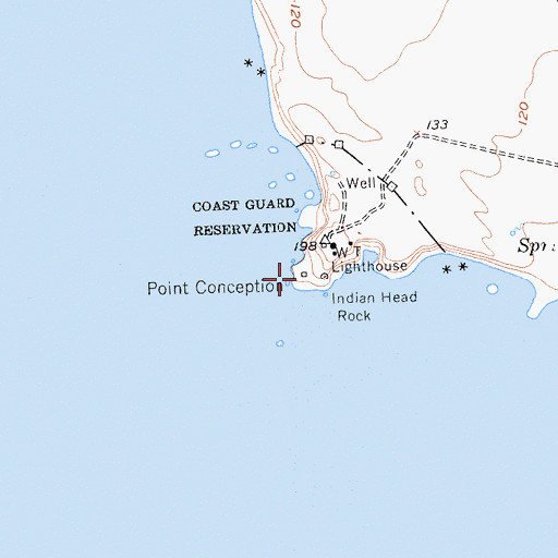Topographic Map of Point Conception, CA