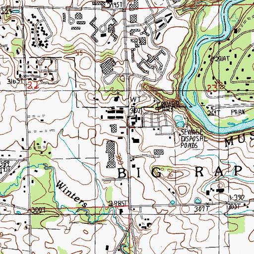 Topographic Map of Mineral Well Historical Marker, MI