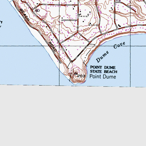 Topographic Map of Point Dume, CA