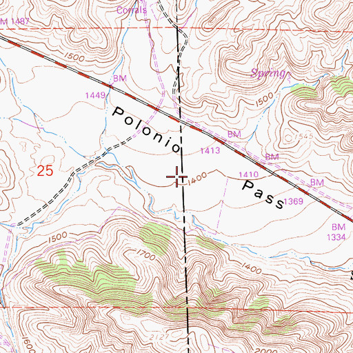 Topographic Map of Polonio Pass, CA