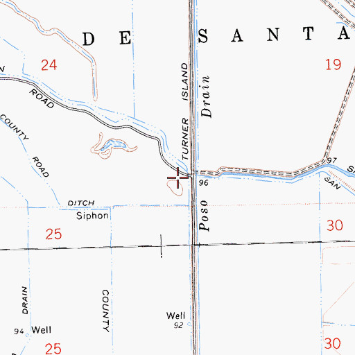 Topographic Map of Poso Slough, CA