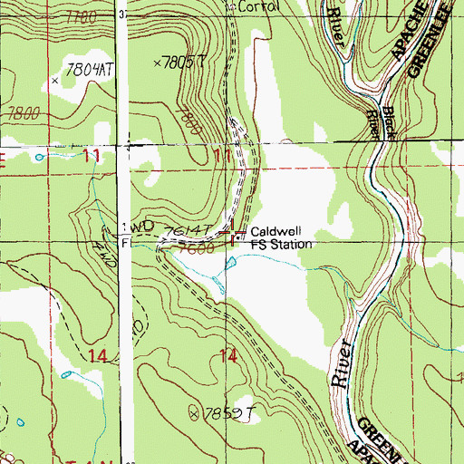 Topographic Map of Caldwell Administrative Site, AZ