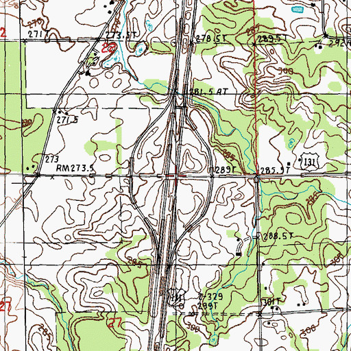 Topographic Map of Interchange 131, MI