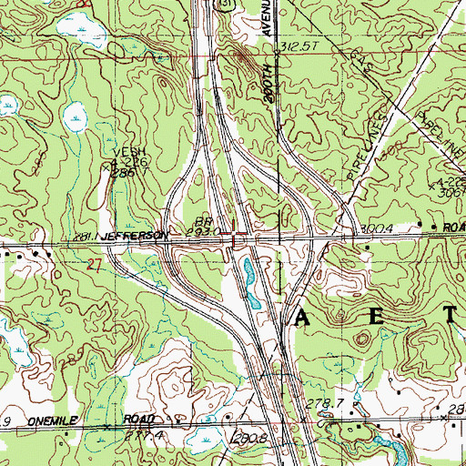 Topographic Map of Interchange 125, MI