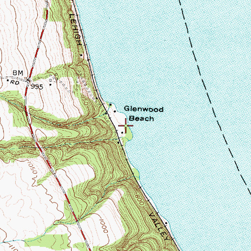 Topographic Map of Glenwood Point, NY