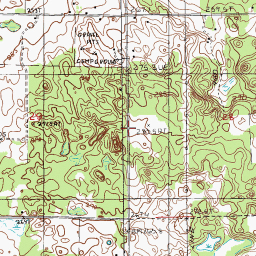Topographic Map of Smitty's Hideaway and Campground, MI
