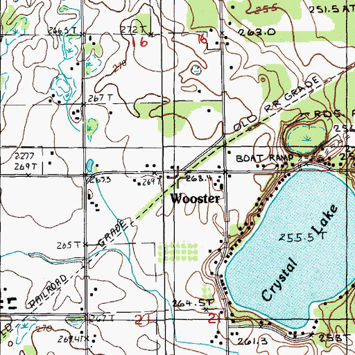 Topographic Map of Wooster Station (historical), MI