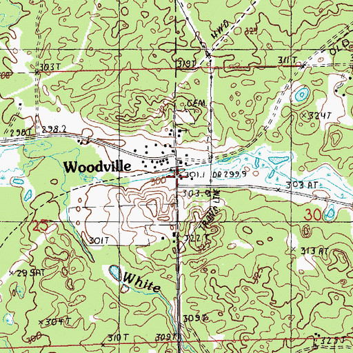 Topographic Map of Woodville Station (historical), MI