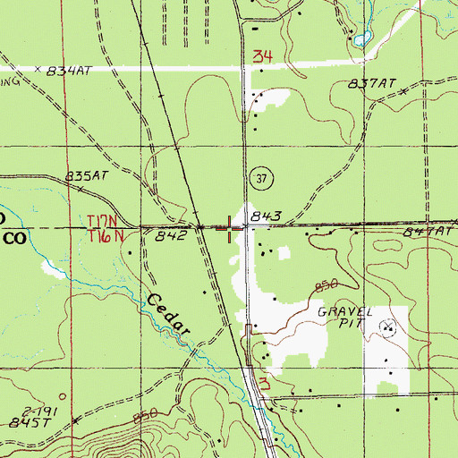 Topographic Map of Jewell Station (historical), MI