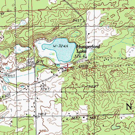 Topographic Map of Hungerford Station (historical), MI