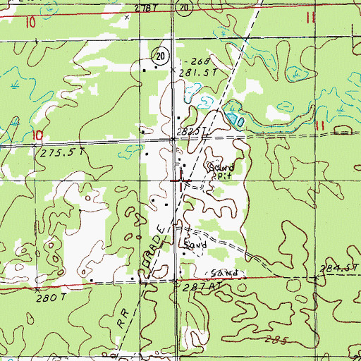 Topographic Map of Fields Station (historical), MI