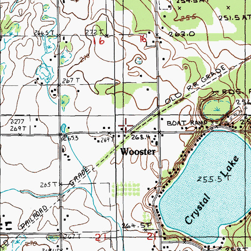 Topographic Map of Wooster Post Office (historical), MI