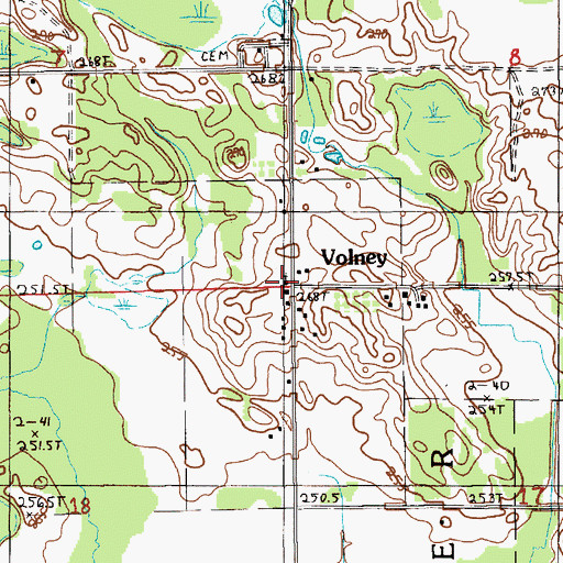 Topographic Map of Volney Post Office (historical), MI