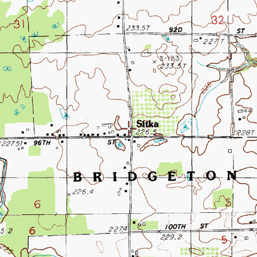 Topographic Map of Sitka Post Office (historical), MI