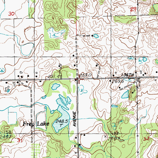 Topographic Map of Plumville Post Office (historical), MI