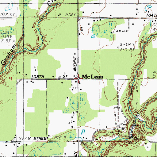 Topographic Map of McLeans Post Office (historical), MI