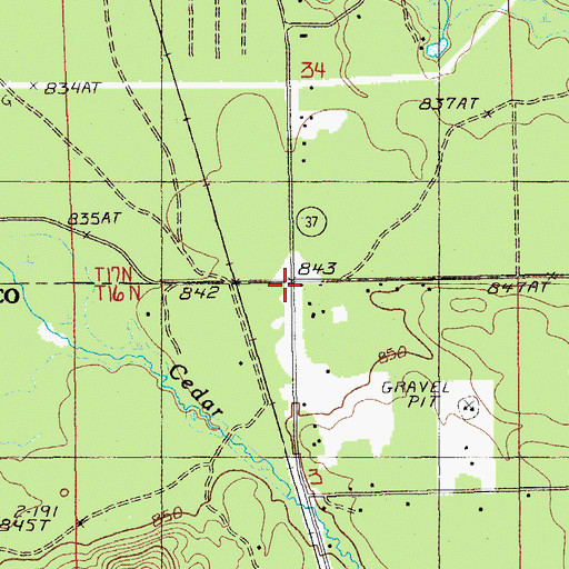 Topographic Map of Jewell Post Office (historical), MI