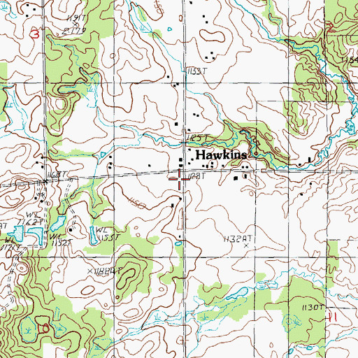 Topographic Map of Hawkins Post Office (historical), MI