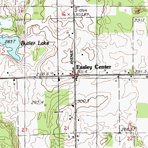 Topographic Map of Grove Post Office (historical), MI