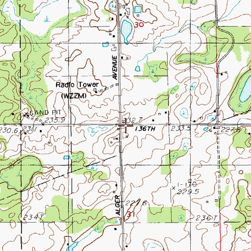 Topographic Map of Dickinson Post Office (historical), MI
