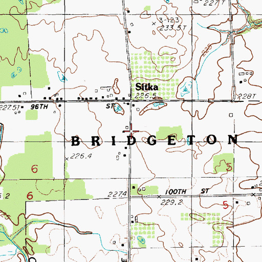 Topographic Map of Wilde Cemetery, MI