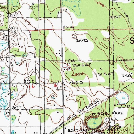 Topographic Map of Sherman Township Cemetery, MI