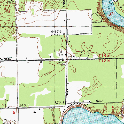 Topographic Map of Saint Mary's Catholic Cemetery, MI