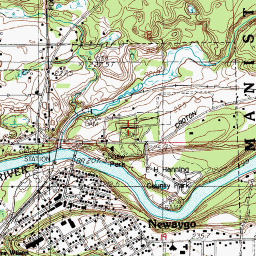 Topographic Map of Newaygo City Cemetery, MI