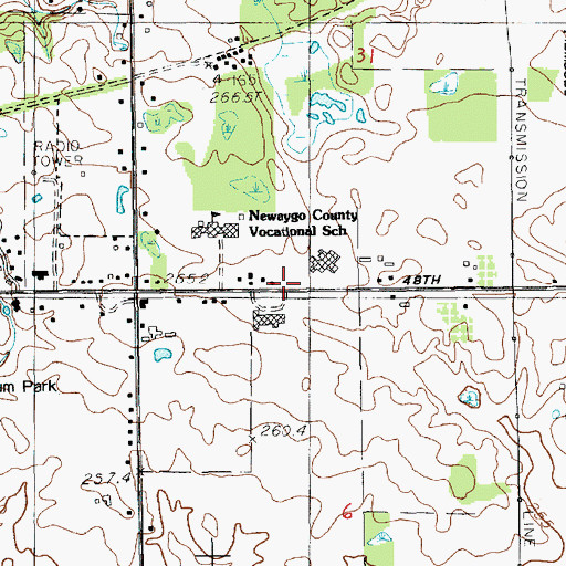 Topographic Map of Newago County Poor Farm Cemetery, MI